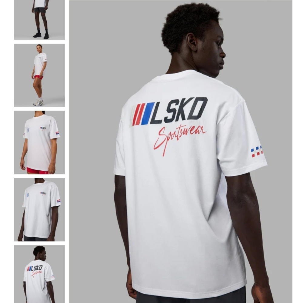 LSKD Redline FLXCotton Tee Oversize White Unisex Sportswear S USST00835 NEW NWT - Picture 11 of 16